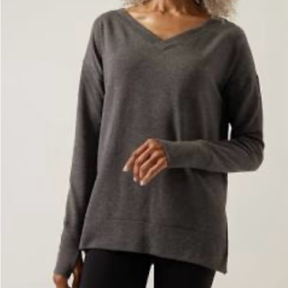 Athleta Coaster Luxe V-Neck Sweatshirt